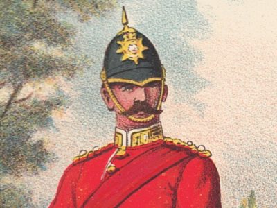 Gravure Chromolithographie XIX - Uniforme 1893 - Angleterre - Richard Simkin - Armée Anglaise - The East Surrey Régiment - 31th and 70th - Campagne Militaire
