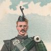 Gravure Chromolithographie XIX - Uniforme 1893 - Angleterre - Richard Simkin - Armée Anglaise - The Cameronians Scottish Rifles Régiment - 26th and 90th - Campagne Militaire