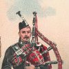 Gravure Chromolithographie XIX - Uniforme 1893 - Angleterre - Richard Simkin - Armée Anglaise - The King's Own Scottish Borderers - 25th - Campagne Militaire