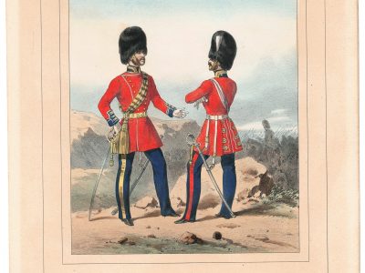Gravure Lithographie XIX - Uniforme 1855 - Angleterre - Martinet - Armée Anglaise - Grenadiers de la Garde - Campagne de Crimée - Galerie Militaire
