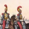 Gravure Lithographie XIX - Uniforme 1845 - France - Charpentier - Armée Française- Carabiniers -