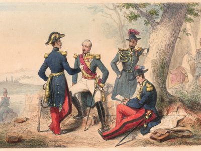 Gravure Lithographie XIX - Uniforme 1845 - France - Charpentier - Armée Française- Etat Major