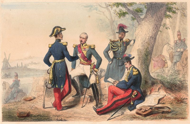 Gravure Lithographie XIX - Uniforme 1845 - France - Charpentier - Armée Française- Etat Major
