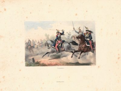 Gravure Lithographie XIX - Uniforme 1845 - France - Lix - Armée Française - Cuirassier