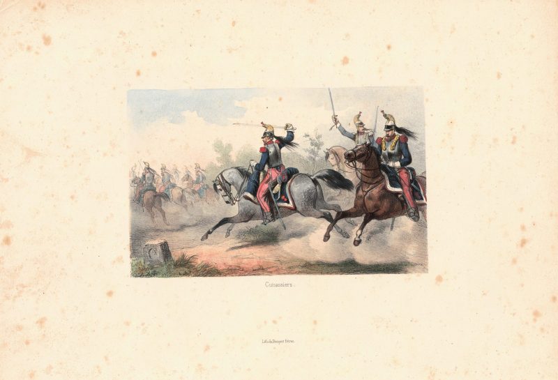 Gravure Lithographie XIX - Uniforme 1845 - France - Lix - Armée Française - Cuirassier
