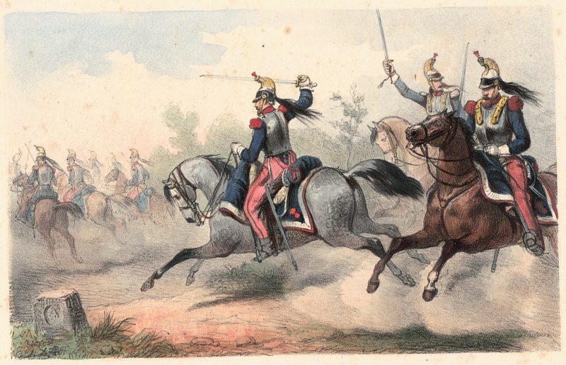 Gravure Lithographie XIX - Uniforme 1845 - France - Lix - Armée Française - Cuirassier