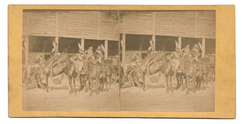 Photo Stéréoscopique - Uniforme - Second Empire - Troupe Cavalier - Spahis - Chasseur Afrique - Dragons à Cheval - Officier