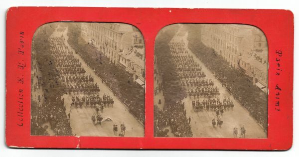 Photo Stéréoscopique - Uniforme - Troisième République - Troupe Cavalier - Cuirassiers - Défilé - Boulevard Saint Germain - Paris