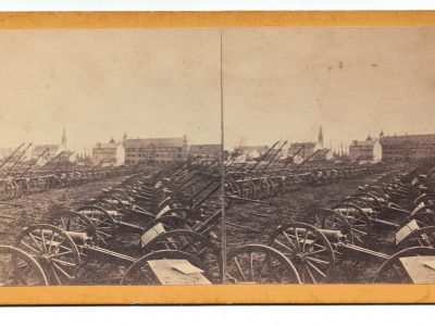 Photo Stéréoscopique - Uniforme - Second Empire - Sedan - Bataille - Cannons pris par l'ennemie - Guerre 1870 - Capitulation