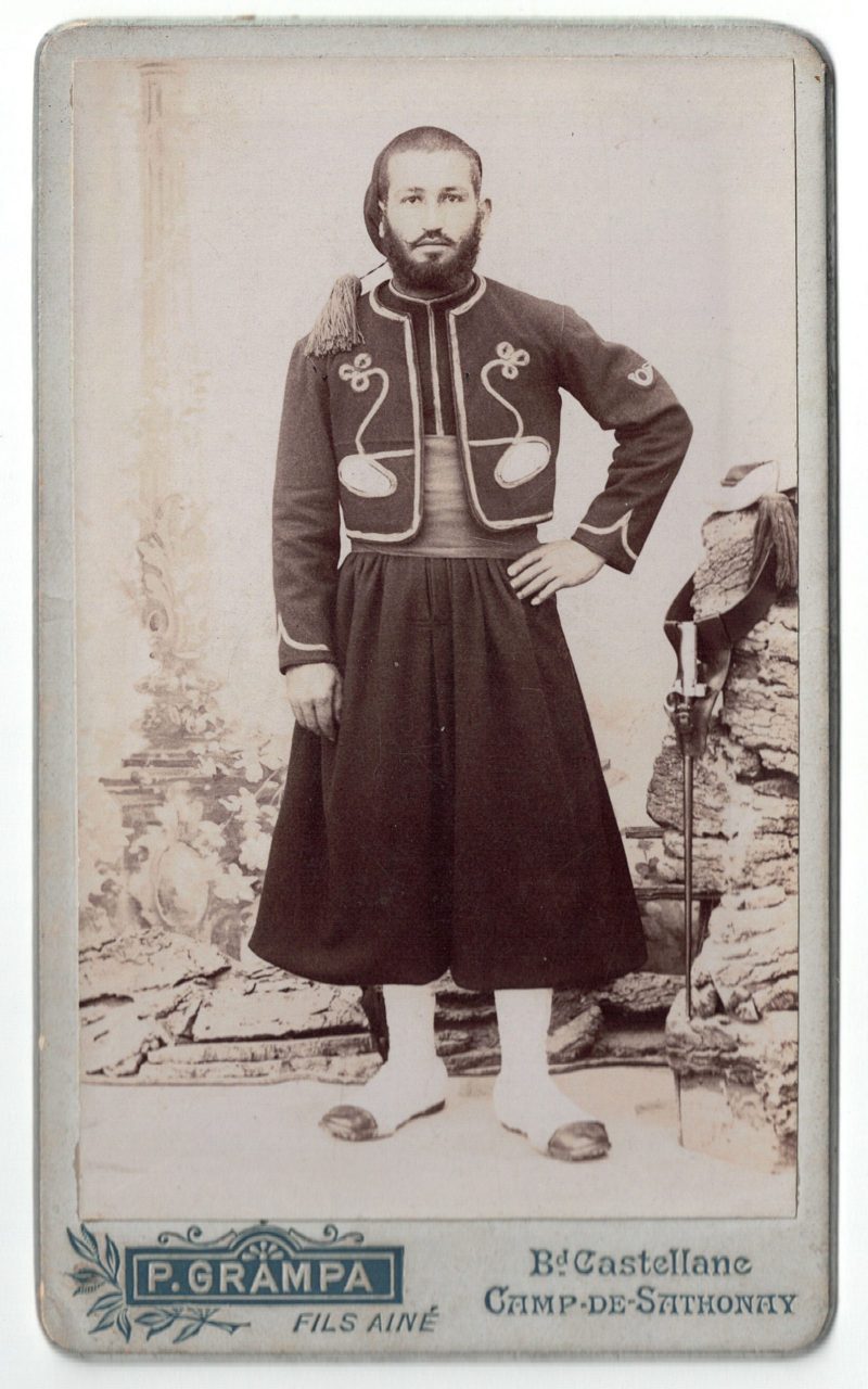 IE - CDV - Carte Cabinet - Zouaves - Uniforme - Tambo -Troisième République - Camp-de-Sathonay- Baïonnette