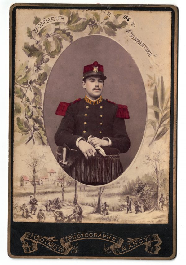 Grande CDV - Ancienne Photographie - 3ème République - 156 Régiment Infanterie - Nancy - Odinot - Colorisée