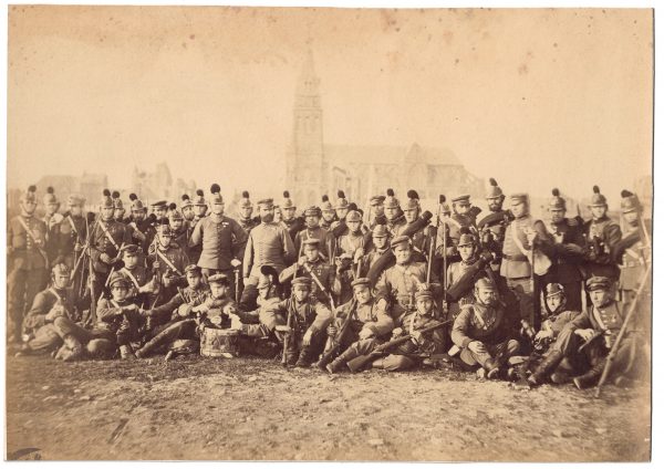 Photo de Garnison - Uniforme - Infanterie -Bavaroise - Occupation - 1873 - Guerre 1870 / 1871 - Charleville Mézière