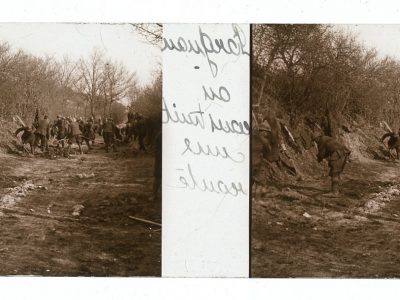 Photo Plaque Stéréo - Guerre 14/18 - Conflit - Tranchée - Vue Stéréoscopique - Poilu - Uniforme - Document actualité - 032