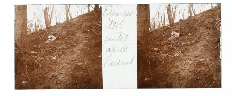 Photo Plaque Stéréo - Guerre 14/18 - Conflit - Tranchée - Vue Stéréoscopique - Poilu - Uniforme - Document actualité - 036