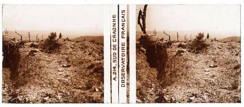 Photo Plaque Stéréo - Guerre 14/18 - Conflit - Tranchée - Vue Stéréoscopique - Poilu - Uniforme - Document actualité - 026