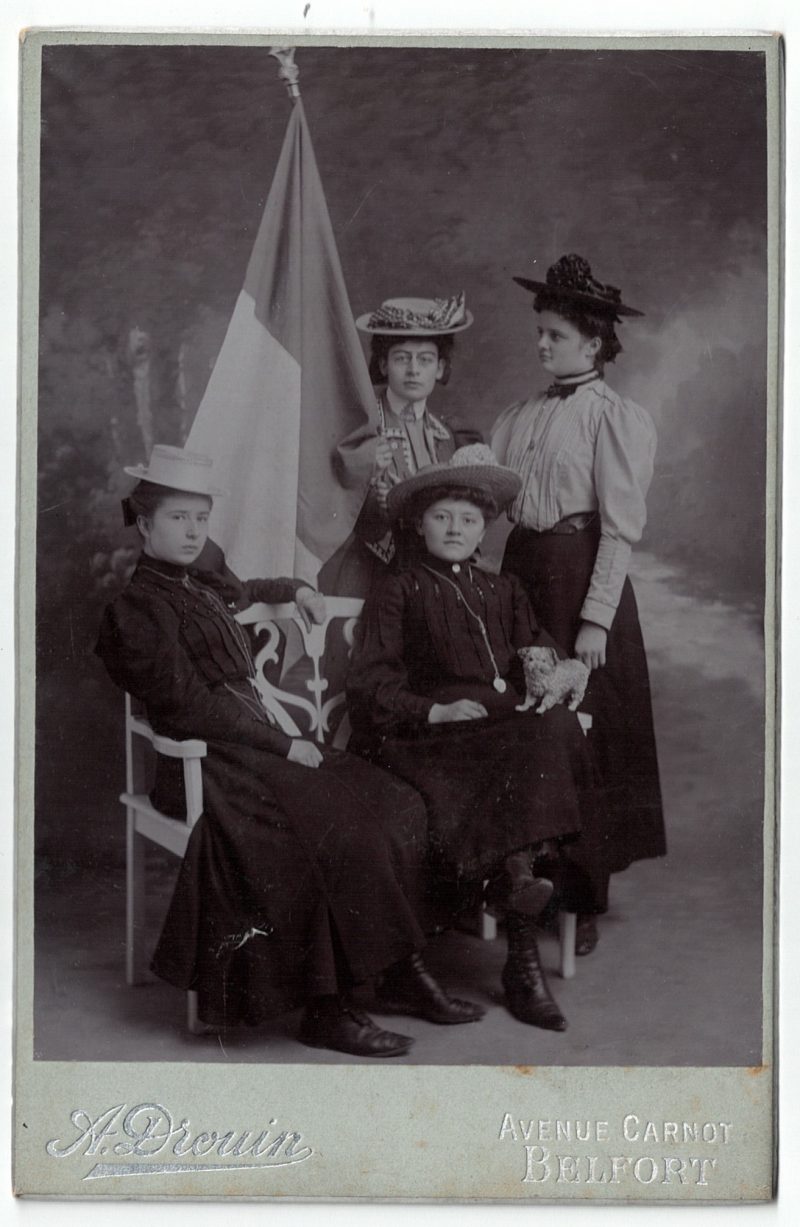 Grande CDV - Ancienne Photographie - 3eme République - Patriotisme - France - Revanche - Belfort - A.Drouin - Drapeau Français - Guerre 14/18