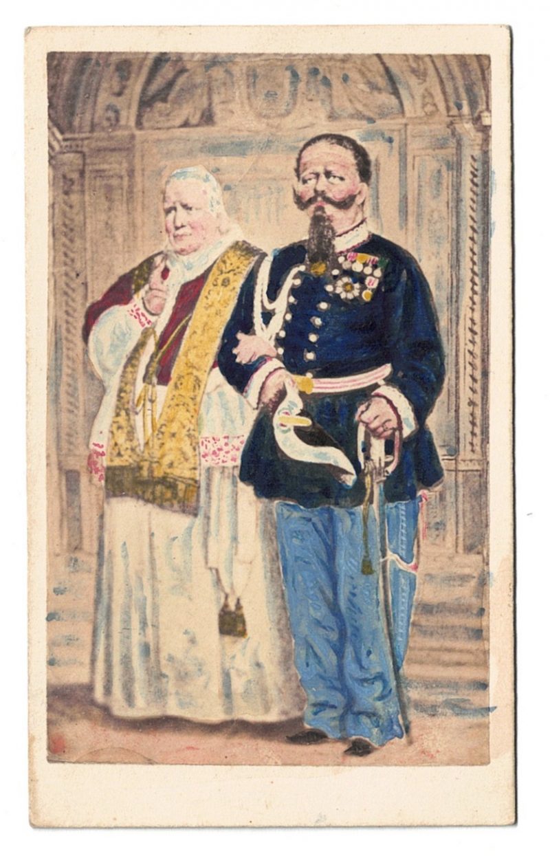 CDV - Carte Cabinet - Victor-Emmanuel II - Italie - Roi - Uniforme - Roi de Sardaigne - Unification italienne - Pape Pie IX