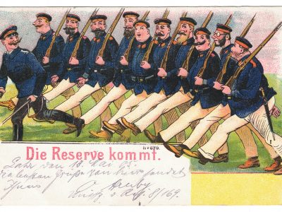 Carte Postale - Illustration - Armée Allemande - Réserviste - Uniforme - Die Reserve kommt - Guillaume II - 1905 - Service Militaire
