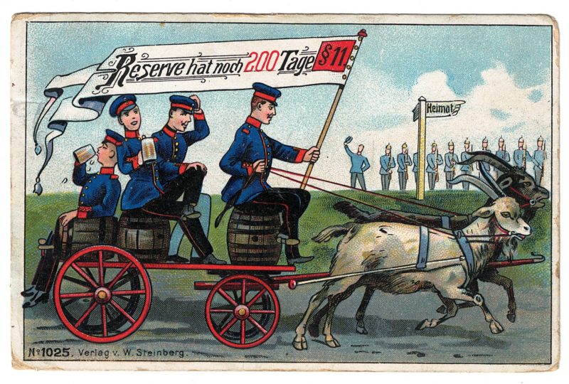 Carte Postale - Illustration - Armée Allemande - Réserviste - Uniforme - Reserve hat noch 200 tage - Guillaume II - 1905 / 1908 - Service Militaire - Heimat