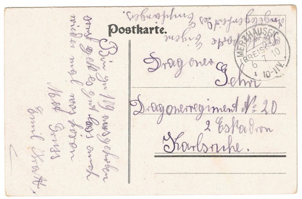 Carte Postale - Illustration - Armée Allemande - Réserviste - Uniforme Gruss von der Musterung - Guillaume II - 1905 / 1908 - Service Militaire - Heimat