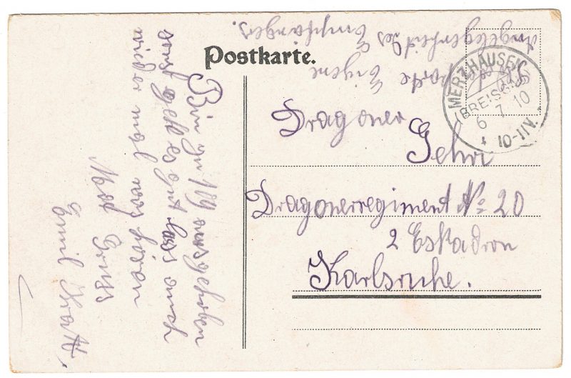 Carte Postale - Illustration - Armée Allemande - Réserviste - Uniforme Gruss von der Musterung - Guillaume II - 1905 / 1908 - Service Militaire - Heimat