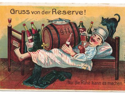 Carte Postale - Illustration - Armée Allemande - Réserviste - Uniforme - Grus von der Reserve - Guillaume II - 1914