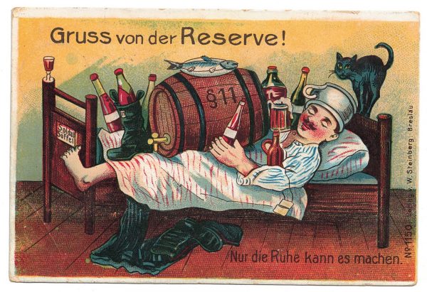 Carte Postale - Illustration - Armée Allemande - Réserviste - Uniforme - Grus von der Reserve - Guillaume II - 1914