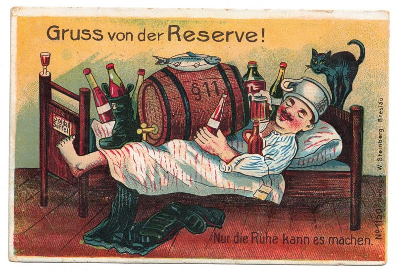 Carte Postale - Illustration - Armée Allemande - Réserviste - Uniforme - Grus von der Reserve - Guillaume II - 1914