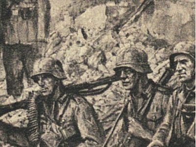 Carte Postale - Illustration - Armée Allemande - Der Grosse Krieg - Propagande - Wilhelm Sauter - Guerre - Soldats - Uniforme - Marschieren wir - Seconde Guerre Mondiale