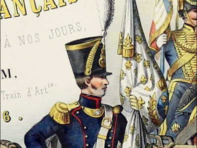 Gravure Lithographie XIX - Soldat - De Moltzheim Auguste - Uniforme - France - Artillerie - Armée Française - Historique