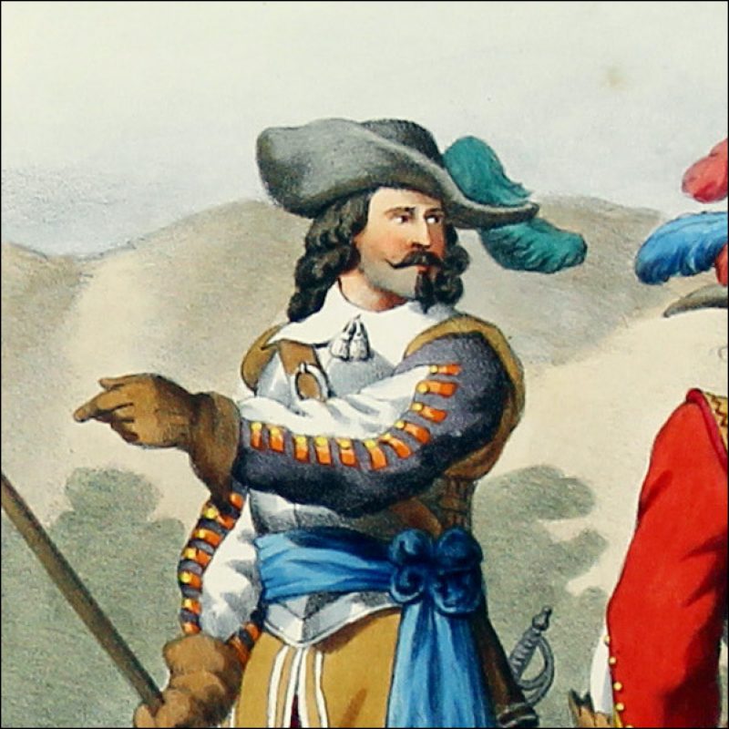 Gravure Lithographie XIX - Soldat - De Moltzheim Auguste - Uniforme - France - Artillerie - Armée Française - Historique - Artillerie 1640