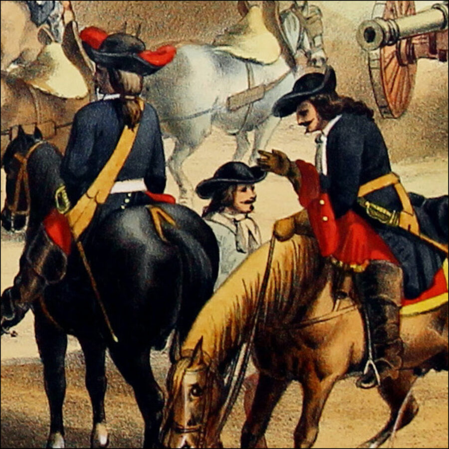 Gravure Lithographie XIX - Soldat - De Moltzheim Auguste - Uniforme - France - Artillerie - Armée Française - Historique - Artillerie Louis XIV