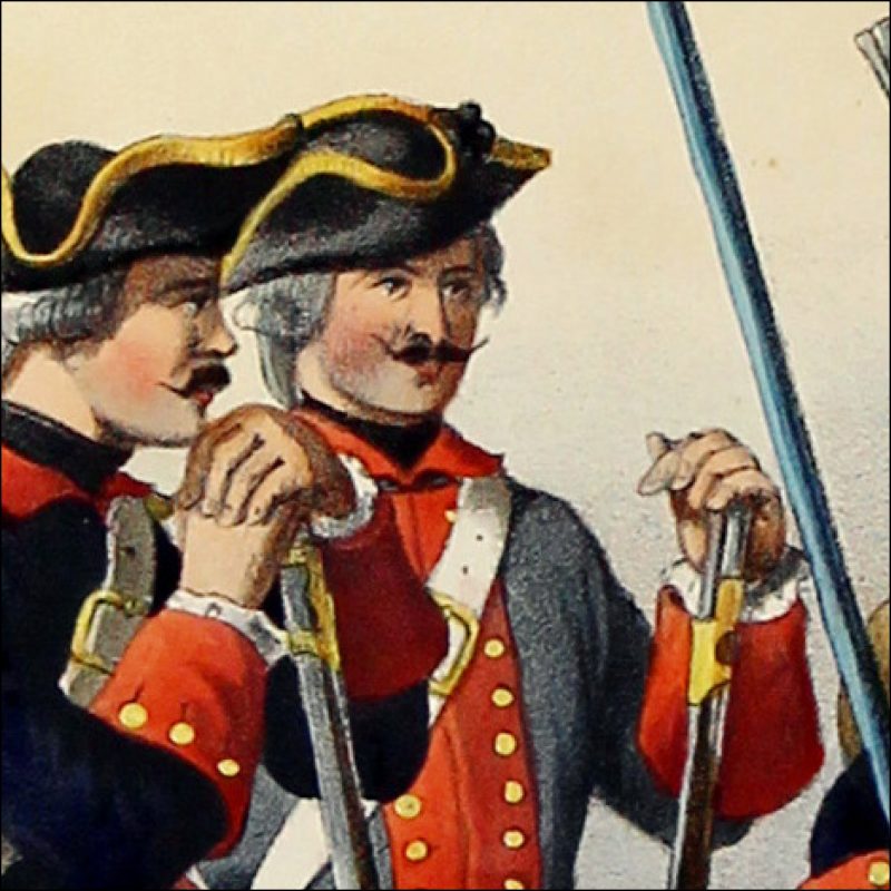 Gravure Lithographie XIX - Soldat - De Moltzheim Auguste - Uniforme - France - Artillerie - Armée Française - Historique - Artillerie Louis XV - Artillerie Royal 1760