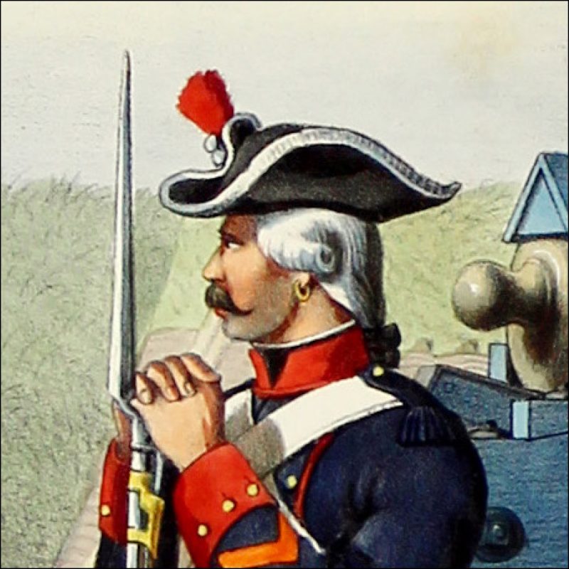 Gravure Lithographie XIX - Soldat - De Moltzheim Auguste - Uniforme - France - Artillerie - Armée Française - Historique - Artillerie Louis XVI - Corps Royal de l'artillerie 1775