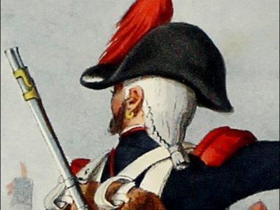 Gravure Lithographie XIX - Soldat - De Moltzheim Auguste - Uniforme - France - Artillerie - Armée Française - Historique - République 1792 Artilleur à pied et a cheval
