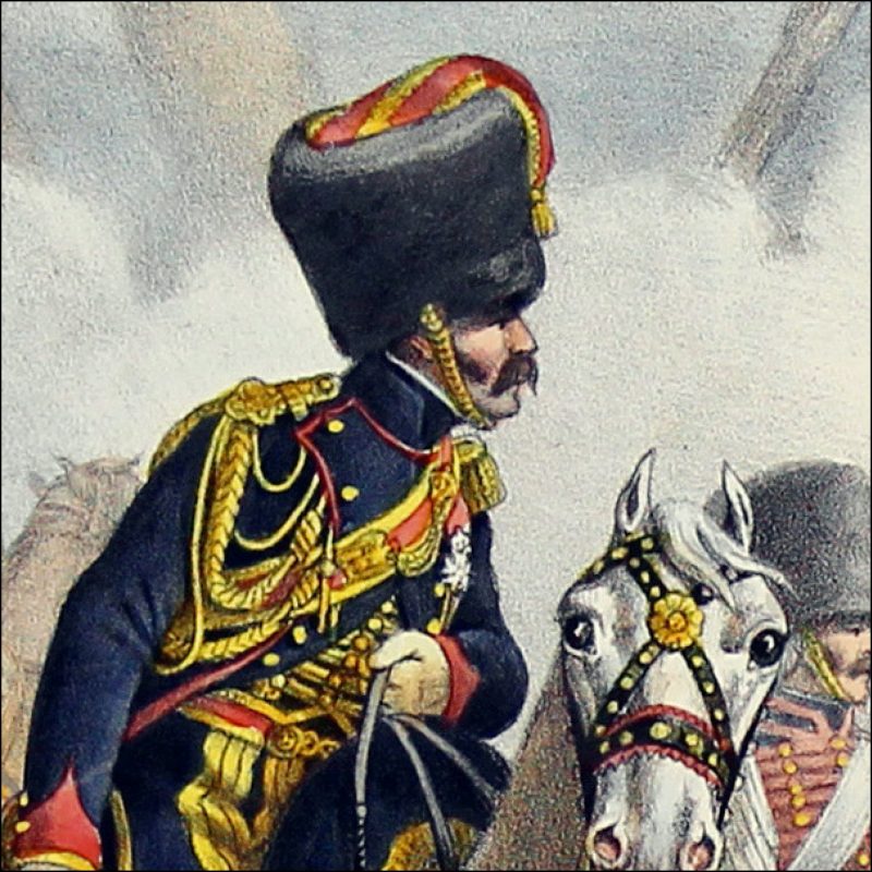 Gravure Lithographie XIX - Soldat - De Moltzheim Auguste - Uniforme - France - Artillerie - Armée Française - Historique - Napoleon 1er - Artillerie a Cheval - Garde Impériale 1804 - 1815