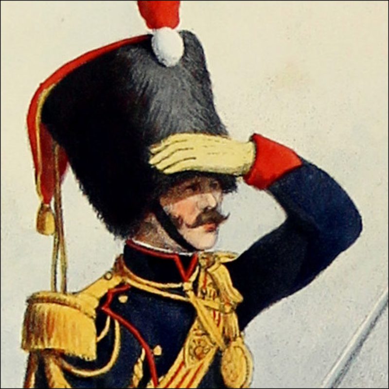 Gravure Lithographie XIX - Soldat - De Moltzheim Auguste - Uniforme - France - Artillerie - Armée Française - Historique - Restauration - Artillerie à Cheval - Garde Impériale - 1820 à 1829