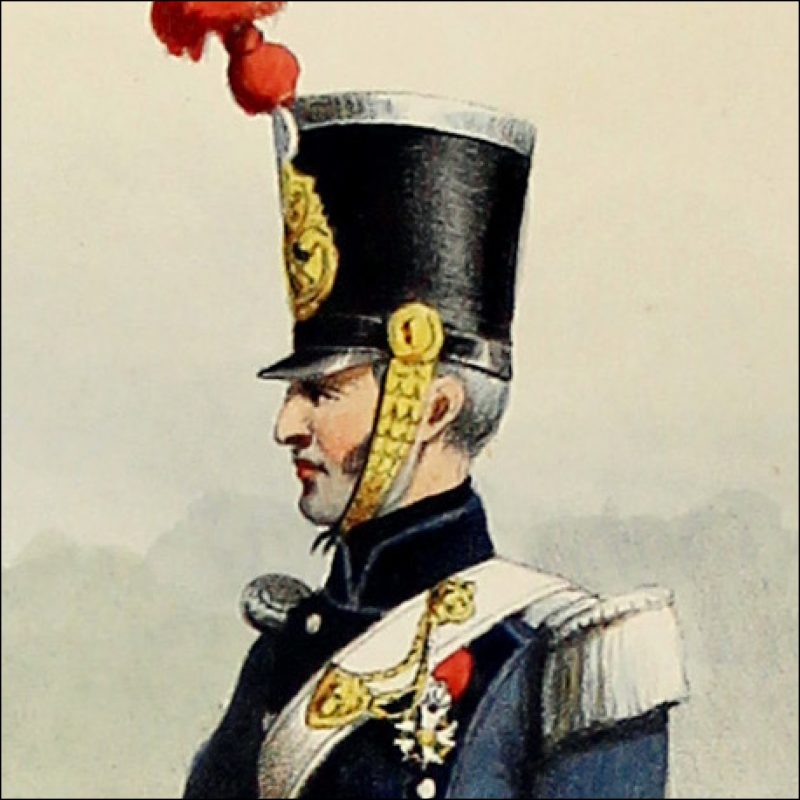 Gravure Lithographie XIX - Soldat - De Moltzheim Auguste - Uniforme - France - Artillerie - Armée Française - Historique - Restauration - Train d'artillerie - 1823