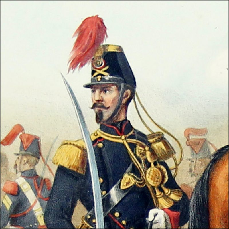 Gravure Lithographie XIX - Soldat - De Moltzheim Auguste - Uniforme - France - Artillerie - Armée Française - Historique - Louis Philippe 1er - Second empire