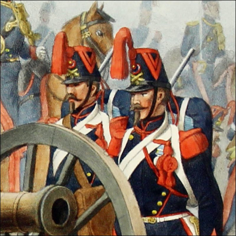 Gravure Lithographie XIX - Soldat - De Moltzheim Auguste - Uniforme - France - Artillerie - Armée Française - Historique - Second Empire - Artillerie Montée