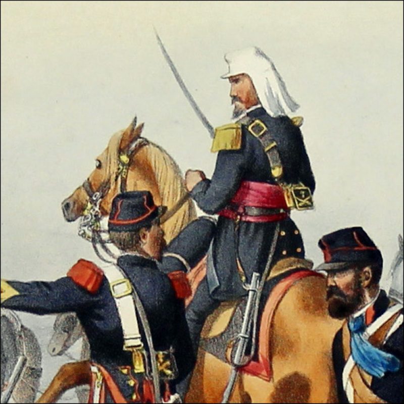 Gravure Lithographie XIX - Soldat - De Moltzheim Auguste - Uniforme - France - Artillerie - Armée Française - Historique - Second Empire - Artillerie de Montagne
