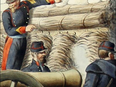 Gravure Lithographie XIX - Soldat - De Moltzheim Auguste - Uniforme - France - Artillerie - Armée Française - Historique - Second Empire - Artillerie de Siège - Crimée 1854