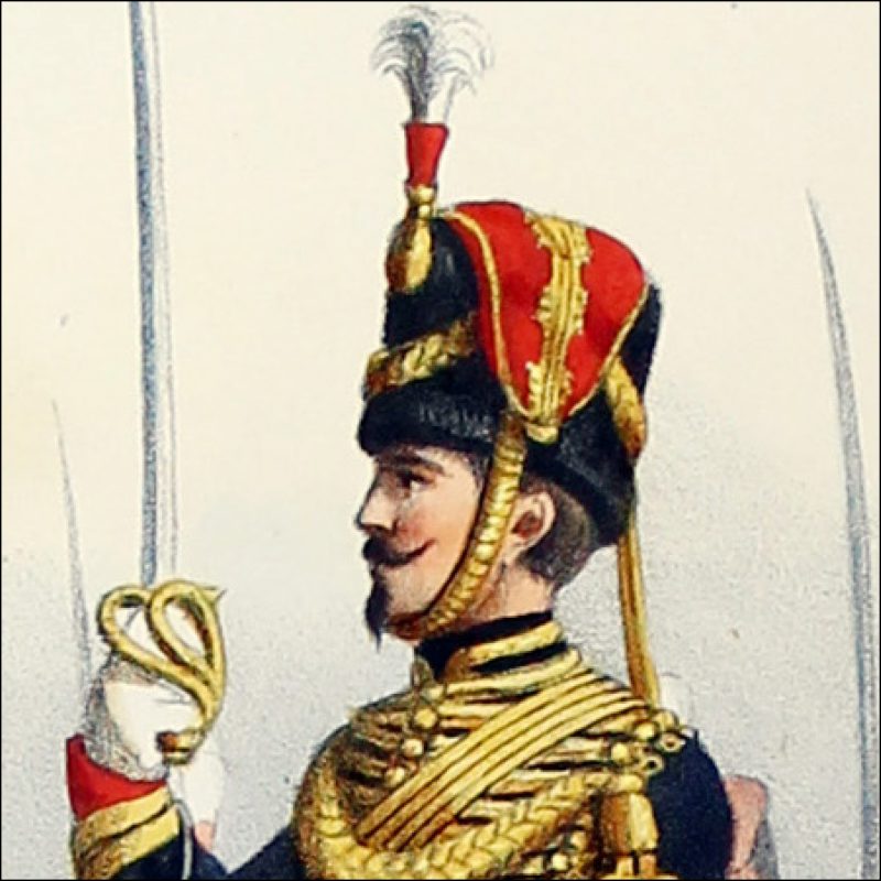 Gravure Lithographie XIX - Soldat - De Moltzheim Auguste - Uniforme - France - Artillerie - Armée Française - Historique - Second Empire - Artillerie à Cheval - Garde Impériale 1855