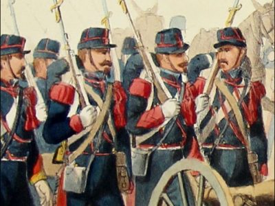 Gravure Lithographie XIX - Soldat - De Moltzheim Auguste - Uniforme - France - Artillerie - Armée Française - Historique - Second Empire - Artillerie de montagne - 1860