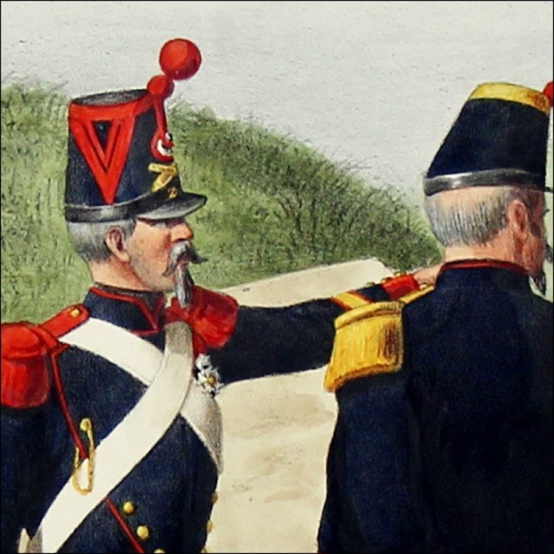 Gravure Lithographie XIX - Soldat - De Moltzheim Auguste - Uniforme - France - Artillerie - Armée Française - Historique - Second Empire - Canonnier Vétéran - 1860