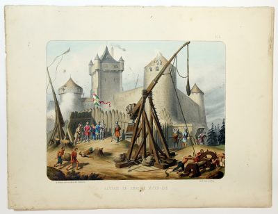 Gravure Lithographie XIX - Soldat - De Moltzheim Auguste - Uniforme - France - Artillerie - Armée Française - Historique - Moyen Age