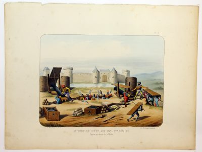 Gravure Lithographie XIX - Soldat - De Moltzheim Auguste - Uniforme - France - Artillerie - Armée Française - Historique - Guerre de Siège - XIV et XV siécle