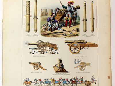 Gravure Lithographie XIX - Soldat - De Moltzheim Auguste - Uniforme - France - Artillerie - Armée Française - Historique - Artillerie 1500-1550