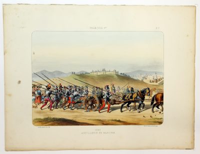 Gravure Lithographie XIX - Soldat - De Moltzheim Auguste - Uniforme - France - Artillerie - Armée Française - Historique - Artillerie de Marche 1540