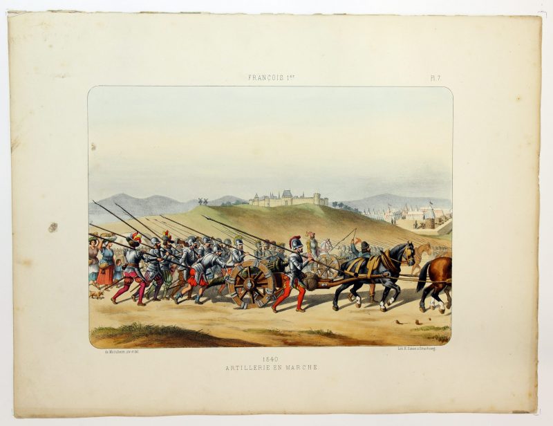 Gravure Lithographie XIX - Soldat - De Moltzheim Auguste - Uniforme - France - Artillerie - Armée Française - Historique - Artillerie de Marche 1540